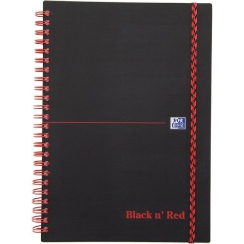 KOŁOZESZYT OXFORD BLACK N&#039; RED A5/70K KRATKA