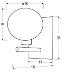 Kinkiet chromowy w oplocie metalowym kula szklana Wind Candellux 21-14078