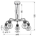 Lampa wisząca chrom druciany klosz 5x60W regulacja 35-58669