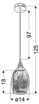 Lampa wisząca miedziana szklany lustrzany klosz Marina Candellux 31-51622