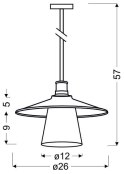 Lampa wisząca sufitowa czarna matowa biały klosz Loft Candellux 31-43108