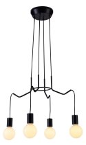 Lampa wisząca sufitowa czarna matowa oprawa 4x40W Basso Candellux 34-71019