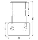 Lampa wisząca biała regulowana wysokość 2x60W E27 Frame 32-73549