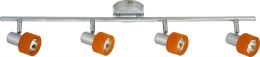 Lampa sufitowa Candellux 94-39050 Smart listwa 4X50W GU10 srebrna klosz pomarańczowy