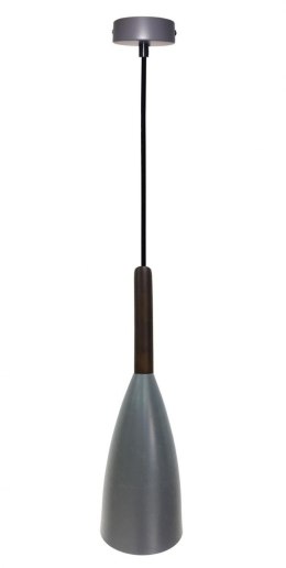 Lampa wisząca szara metal / drewno E27 Flen Ledea 50101262