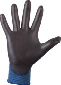 Rękawice z delikatnej dzianiny Lintao PU, niebieskie, rozmiar 10 (12 par)