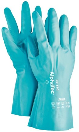 Rękawice AlphaTec 58-330, nitryl, zielone, rozmiar 7 (12 par)