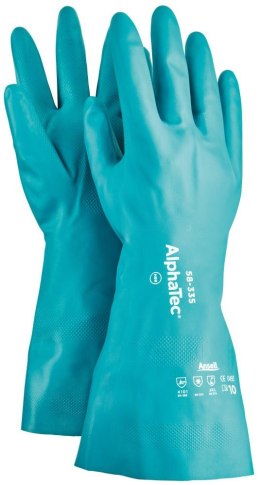 Rękawice AlphaTec 58-335, nitryl, zielone, rozmiar 7 (12 par)