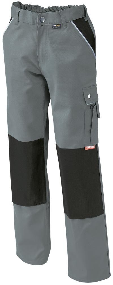 Spodnie z paskiem w talii, płótno, 320 g/m², rozmiar 56, szare