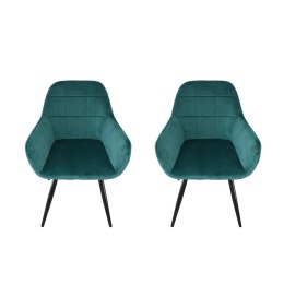 Fotel welurowy 2szt komplet stylowe krzesła butelkowa zieleń nowoczesne