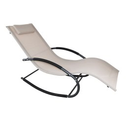 Materiałowy leżak na taras wypoczynkowe krzesło fotel ogrodowy