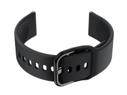 Pasek gumowy do smartwatch 18mm - czarny/czarny