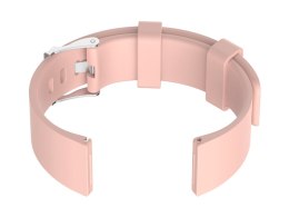 Pasek gumowy do zegarka U15 - różowy/srebrny - 22mm