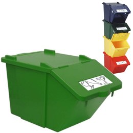 Pojemnik do sortowania odpadów piętrowy - zielony 45L