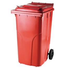 Pojemnik kubeł na odpady i śmieci ATESTY Europlast Austria - czerwony 240L
