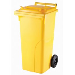 Pojemnik kubeł na odpady i śmieci ATESTY Europlast Austria - żółty 120L
