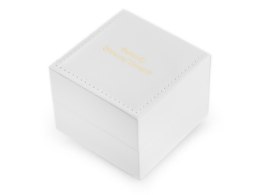 Prezentowe pudełko na zegarek - eko białe przeszywane komunia