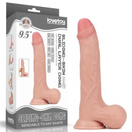 DONG 9.5'' Sliding Skin Dual Layer Dong - Whole Testicl 24-0137