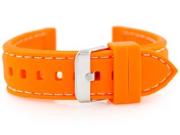 Pasek gumowy do zegarka przeszywany pomarańcz 18mm