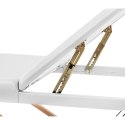 Stół łóżko do masażu składane szerokie z drewnianym stelażem DINAN WHITE - białe