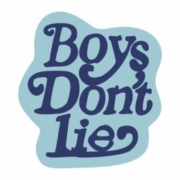 Dekoracyjny miękki dywan "Boy's don't lie" 100 x 100 cm - niebieski