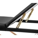 Stół łóżko do masażu składane szerokie z drewnianym stelażem DINAN BLACK - czarne