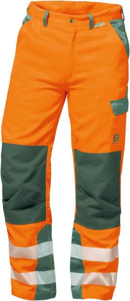 Spodnie z paskiem ostrzegawczym Nizza, rozmiar 50, pomarańczowe/szare