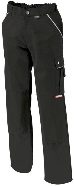 Spodnie z paskiem w talii, płótno, 320 g/m², rozmiar 48, czarne