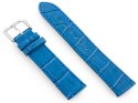 Pasek skórzany do zegarka W41 - niebieski - 18mm