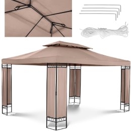 Pawilon ogrodowy namiot altana zadaszenie składane prostokątne 3 x 4 x 2.6 m beżowe