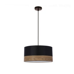 Porto lampa wisząca czarny 1x60w e27 abażur czarny+fornir