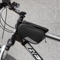 Torba rowerowa na ramę + odczepiany pokrowiec na telefon do 6.5" 1.5l czarna