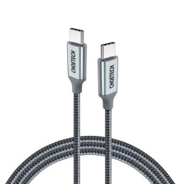 Kabel przewód USB Typ C - USB Typ C 5A 100W PowerDelivery 480Mbps 1.8 m szary