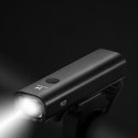 Lampka rowerowa przednia USB białe światło 4 tryby pracy czarna