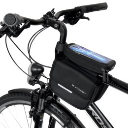 Torba rowerowa na ramę sakwa na rower wodoodporne etui na telefon 1.5l czarny