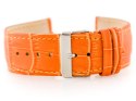 Pasek skórzany do zegarka W64 - pomarańczowy 24mm