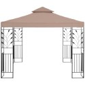 Pawilon ogrodowy namiot altana zadaszenie składane z ornamentem 3 x 3 x 2.6 m beżowe