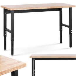 Stół warsztatowy regulowany z drewnianym blatem 680 kg 155 x 51 cm