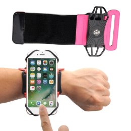 Opaska uchwyt na telefon 6'' na nadgarstek armband do biegania pracy różowy