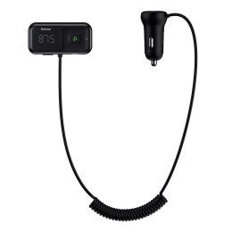Transmiter FM S-16 Bluetooth USB ładowarka samochodowa AUX MP3 TF micro SD czarny