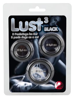 PIERŚCIEŃ LUST 3 COCK RINGS BLACK 13-0725