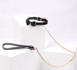 Diamond Bow Collar and Leash Set Black/Gold Passio 32-0077