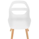 Krzesło plastikowe z drewnianymi nogami do jadalni hotelu do 150 kg 2 szt. białe