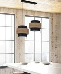Twin lampa wisząca czarny 2x40w e27 abażur czarny+drewniany