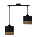 Porto lampa wisząca czarny 2x60w e27 abażur czarny+brązowy